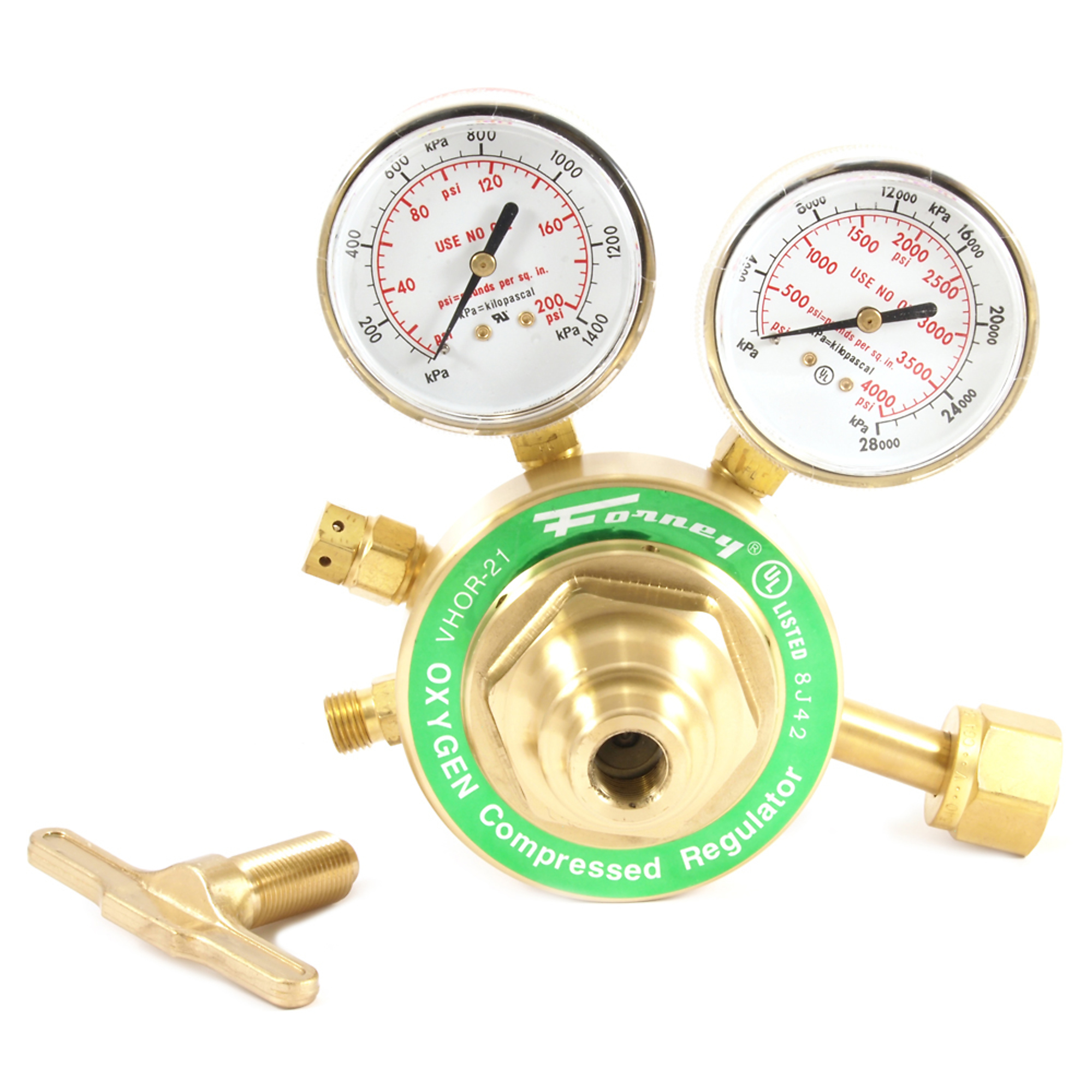 Forney, 450 Series Oxygen Regulator, 2-1/2in. Side Mount, Max. Inlet Pressure 4000 PSIG, Model# 87100